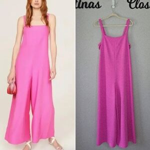 Adam Lippes Collective Wide Leg‎ Pink Jumpsuit Size 10